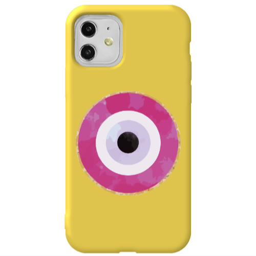 Apple iPhone 11  Evil eye bead 2 Yellow Colored Silicone TPU Θήκη