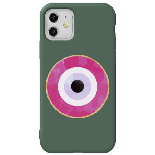 Apple iPhone 11  Evil eye bead 2 Dark Green Colored Silicone TPU Θήκη