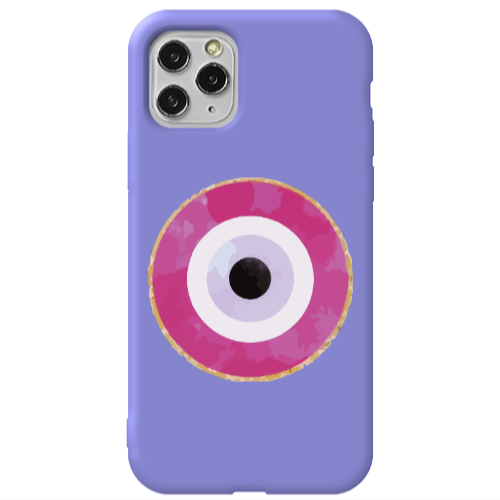 Apple iPhone 11 Pro Evil eye bead 2 Purple Colored Silicone TPU Θήκη
