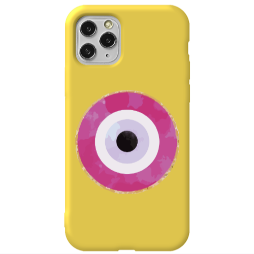 Apple iPhone 11 Pro Evil eye bead 2 Yellow Colored Silicone TPU Θήκη