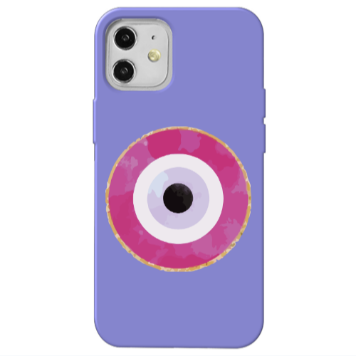 Apple iPhone 12 Evil eye bead 2 Purple Colored Silicone TPU Θήκη