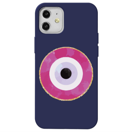 Apple iPhone 12 Evil eye bead 2 Dark blue Colored Silicone TPU Θήκη