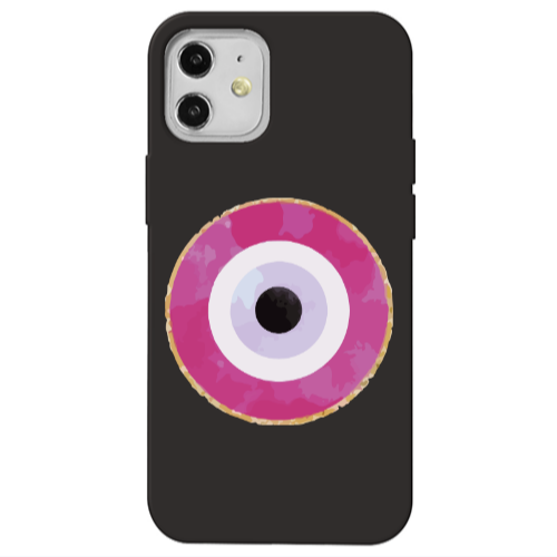 Apple iPhone 12 Evil eye bead 2 Black Colored Silicone TPU Θήκη