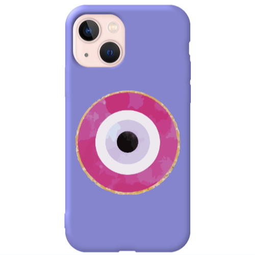Apple iPhone 13 Evil eye bead 2 Purple Colored Silicone TPU Θήκη