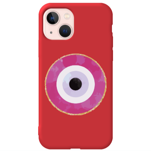 Apple iPhone 13 Evil eye bead 2 Red Colored Silicone TPU Θήκη