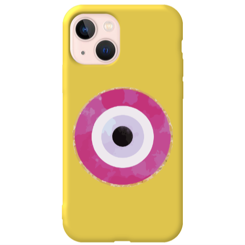 Apple iPhone 13 Evil eye bead 2 Yellow Colored Silicone TPU Θήκη
