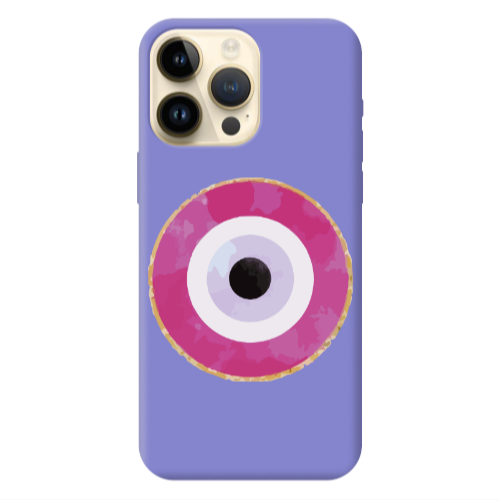 Apple iPhone 13 Pro Max Evil eye bead 2 Purple Colored Silicone TPU Θήκη