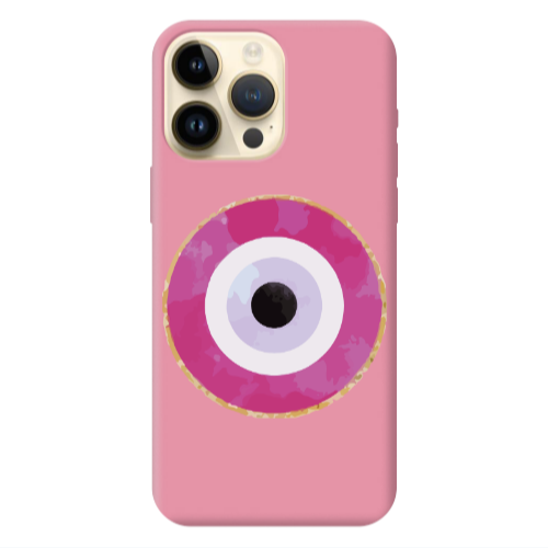 Apple iPhone 13 Pro Max Evil eye bead 2 Pink Colored Silicone TPU Θήκη