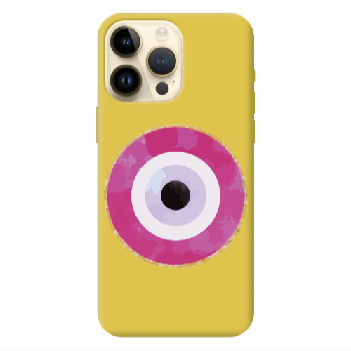 Apple iPhone 13 Pro Max Evil eye bead 2 Yellow Colored Silicone TPU Θήκη