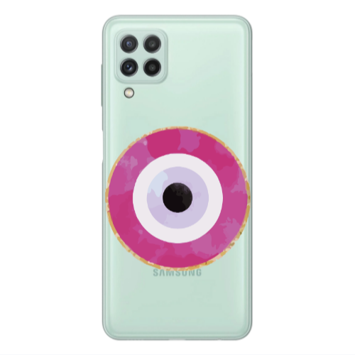Samsung A22 4G Evil eye bead 2 Transparent Silicone TPU Θήκη