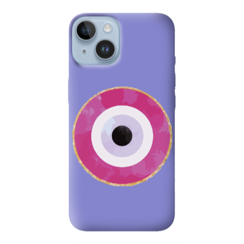 Apple iPhone 14  Evil eye bead 2 Purple Colored Silicone TPU Θήκη