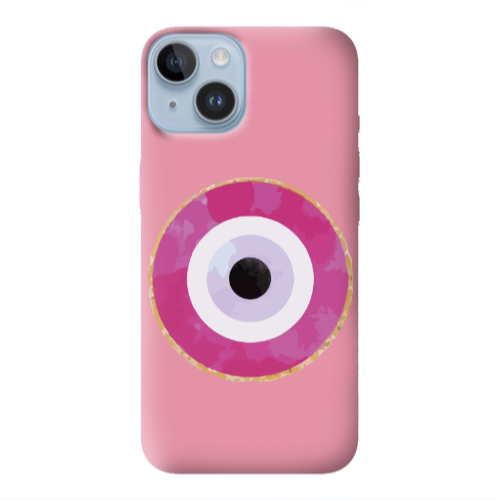 Apple iPhone 14 Plus Evil eye bead 2 Pink Colored Silicone TPU Θήκη
