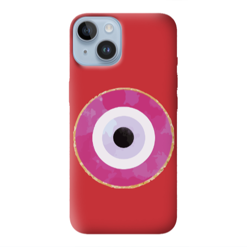 Apple iPhone 14 Plus Evil eye bead 2 Red Colored Silicone TPU Θήκη