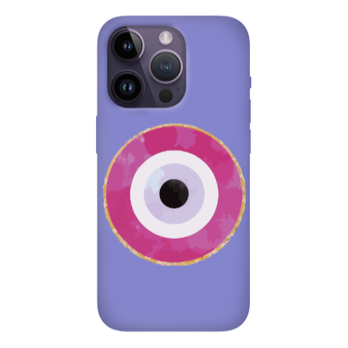 Apple iPhone 14 Pro  Evil eye bead 2 Purple Colored Silicone TPU Θήκη