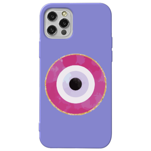 Apple iPhone 13 Pro Evil eye bead 2 Purple Colored Silicone TPU Θήκη