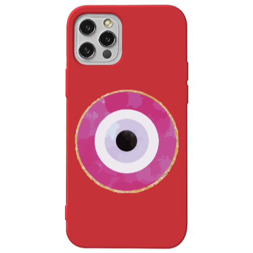 Apple iPhone 13 Pro Evil eye bead 2 Red Colored Silicone TPU Θήκη