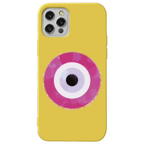 Apple iPhone 13 Pro Evil eye bead 2 Yellow Colored Silicone TPU Θήκη