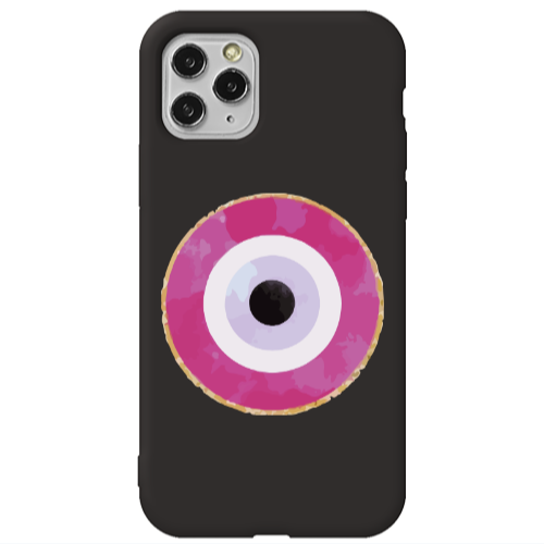 Apple iPhone 11 Pro Max Evil eye bead 2 Black Colored Silicone TPU Θήκη