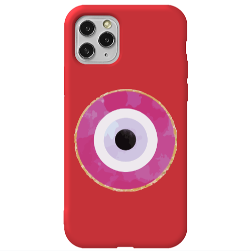 Apple iPhone 11 Pro Max Evil eye bead 2 Red Colored Silicone TPU Θήκη