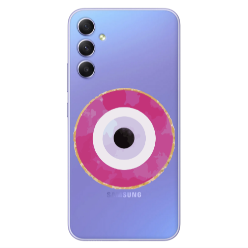 Samsung A34 Evil eye bead 2 Transparent Silicone TPU Θήκη