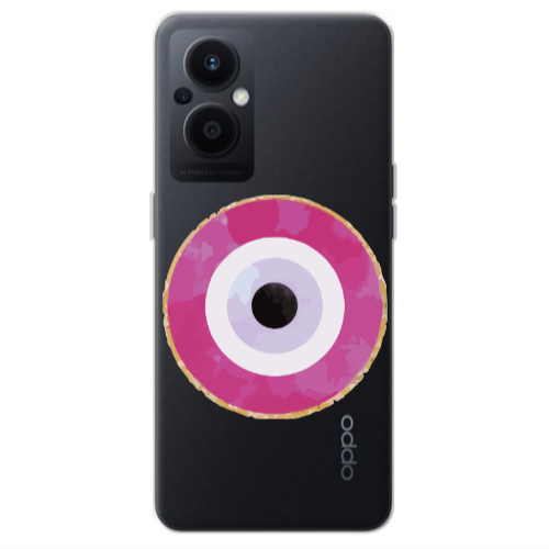 Oppo Reno 7 Lite Evil eye bead 2 Transparent Silicone TPU Θήκη