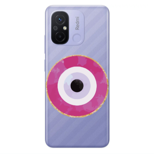 Xiaomi Redmi 12C Evil eye bead 2 Transparent Silicone TPU Θήκη