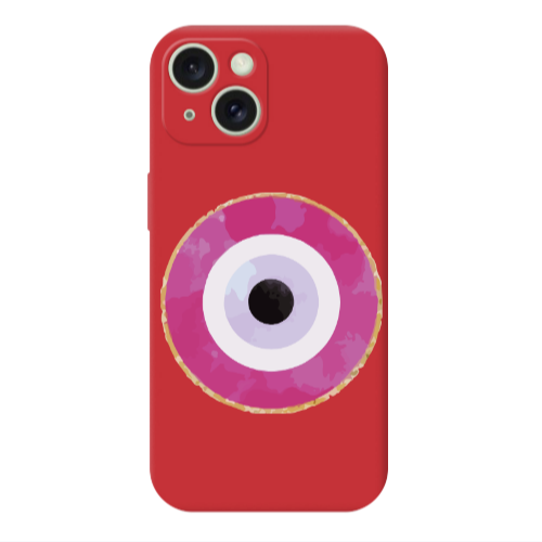 Apple iPhone 15 Evil eye bead 2 Red Colored Silicone TPU Θήκη