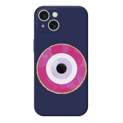 Apple iPhone 15 Plus Evil eye bead 2 Dark blue Colored Silicone TPU Θήκη