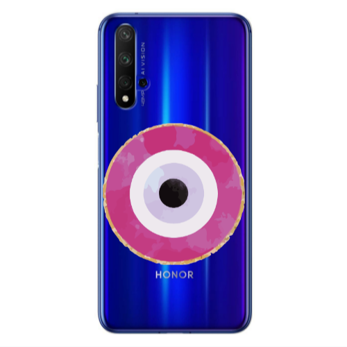 Huawei Nova 5 T Evil eye bead 2 Transparent Silicone TPU Θήκη