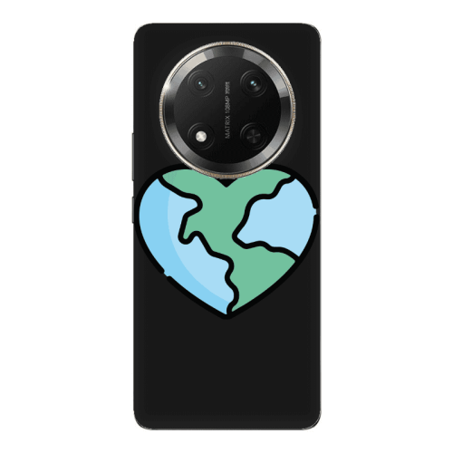 Honor Magic 7 Lite World in my heart Black Colored Silicone TPU Θήκη