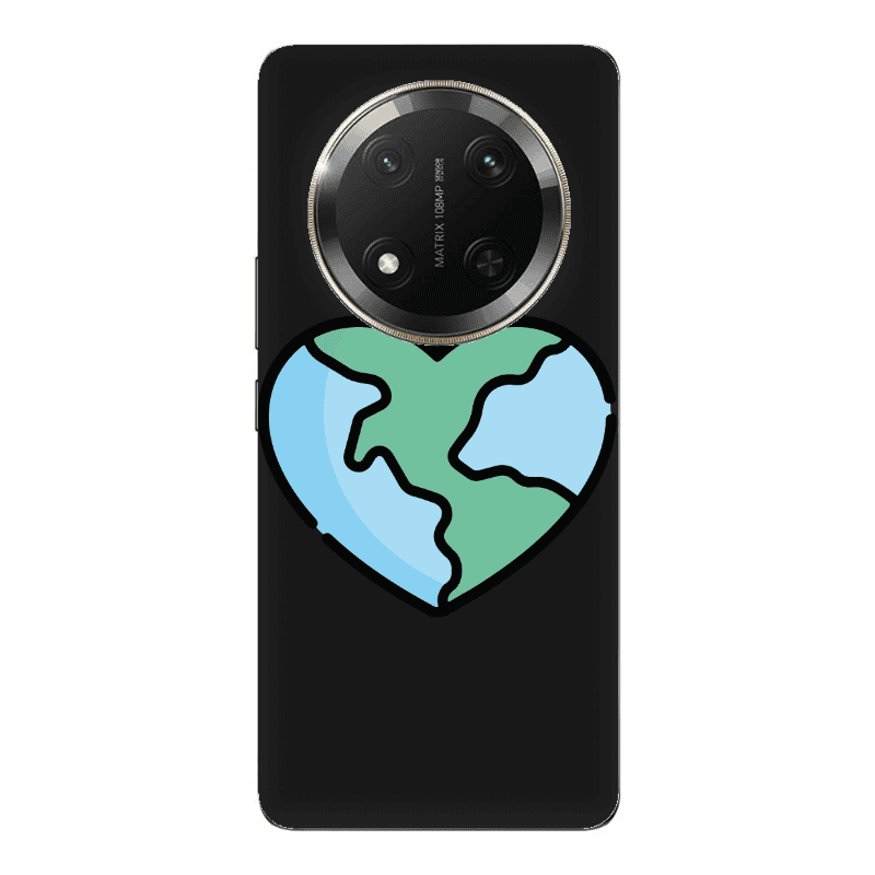 Honor Magic 7 Lite World in my heart Black Colored Silicone TPU Θήκη
