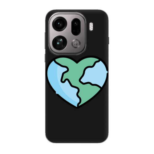 Oppo Find X9 Pro World in my heart Black Colored Silicone TPU Θήκη