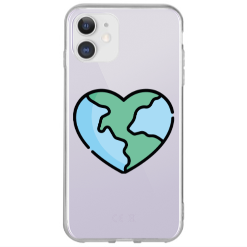 Apple iPhone 12 World in my heart Transparent Silicone TPU Θήκη