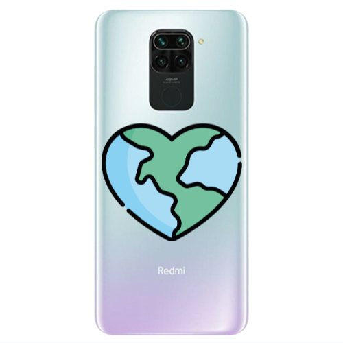 Xiaomi Redmi Note 9 World in my heart Transparent Silicone TPU Θήκη