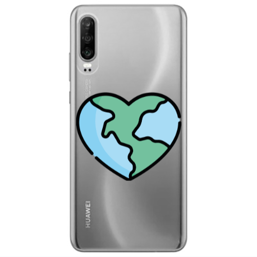 Huawei P30 World in my heart Transparent Silicone TPU Θήκη