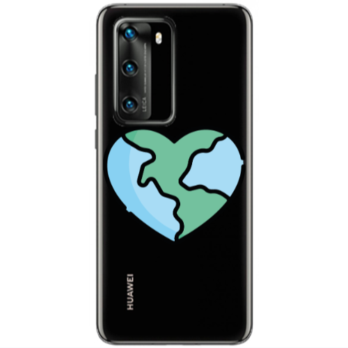 Huawei P40 World in my heart Transparent Silicone TPU Θήκη
