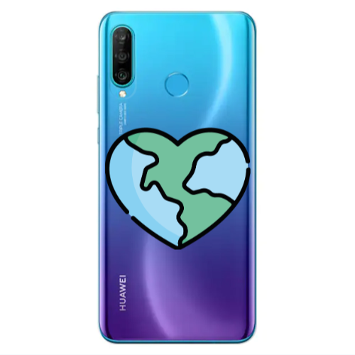 Huawei P30 Lite World in my heart Transparent Silicone TPU Θήκη