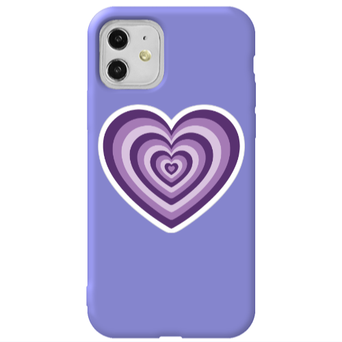 Apple iPhone 11  My Heart Is Yours 2 Purple Colored Silicone TPU Θήκη