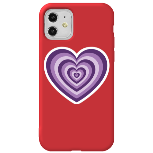 Apple iPhone 11  My Heart Is Yours 2 Red Colored Silicone TPU Θήκη