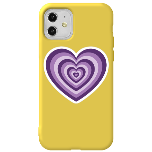 Apple iPhone 11  My Heart Is Yours 2 Yellow Colored Silicone TPU Θήκη