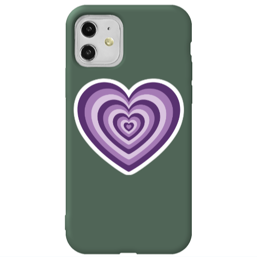 Apple iPhone 11  My Heart Is Yours 2 Dark Green Colored Silicone TPU Θήκη