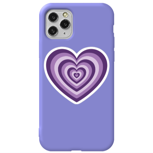 Apple iPhone 11 Pro My Heart Is Yours 2 Purple Colored Silicone TPU Θήκη