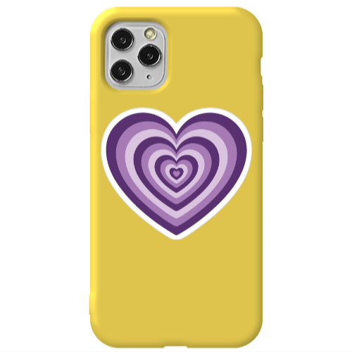 Apple iPhone 11 Pro My Heart Is Yours 2 Yellow Colored Silicone TPU Θήκη