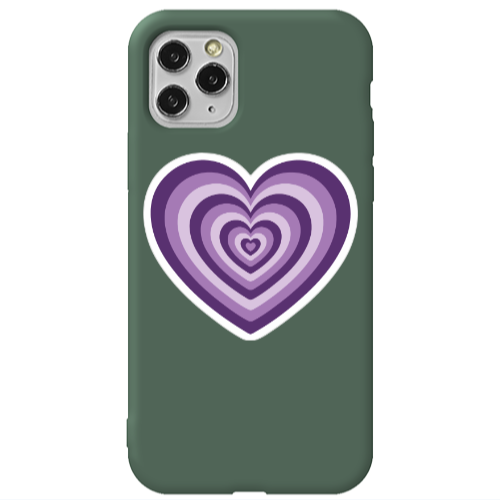 Apple iPhone 11 Pro My Heart Is Yours 2 Dark Green Colored Silicone TPU Θήκη