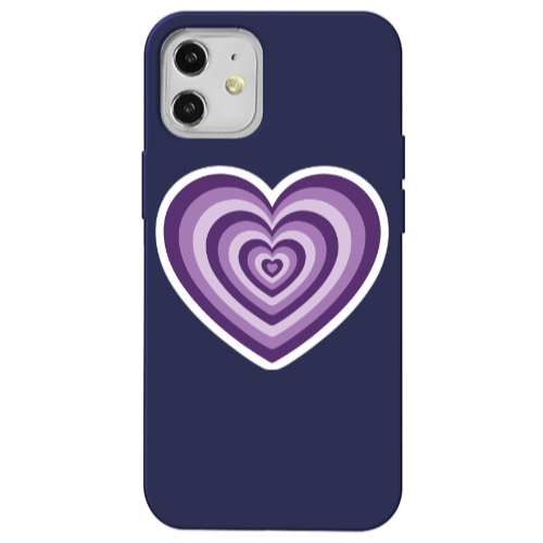 Apple iPhone 12 My Heart Is Yours 2 Dark blue Colored Silicone TPU Θήκη