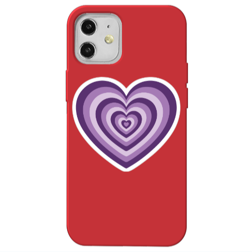 Apple iPhone 12 My Heart Is Yours 2 Red Colored Silicone TPU Θήκη