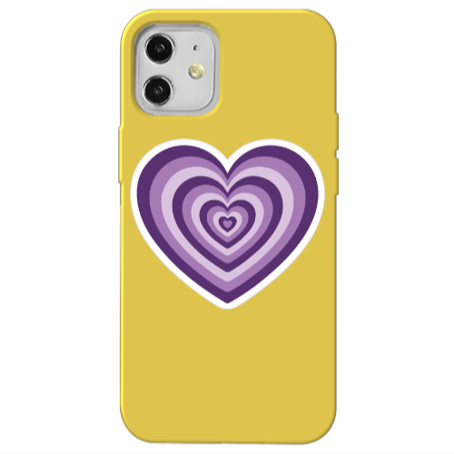 Apple iPhone 12 My Heart Is Yours 2 Yellow Colored Silicone TPU Θήκη