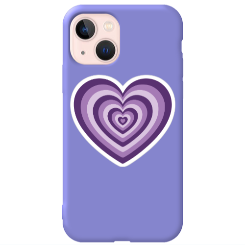 Apple iPhone 13 My Heart Is Yours 2 Purple Colored Silicone TPU Θήκη
