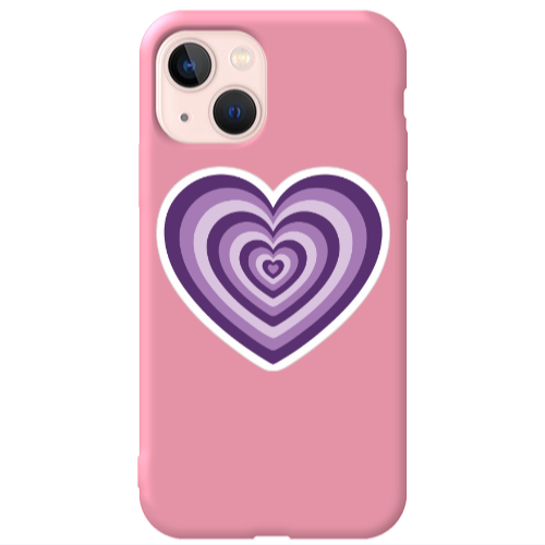 Apple iPhone 13 My Heart Is Yours 2 Pink Colored Silicone TPU Θήκη