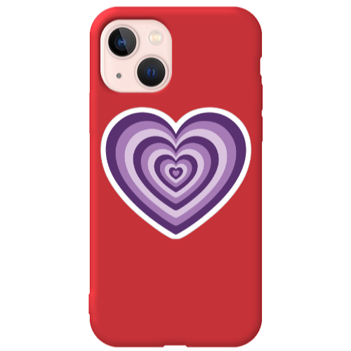 Apple iPhone 13 My Heart Is Yours 2 Red Colored Silicone TPU Θήκη